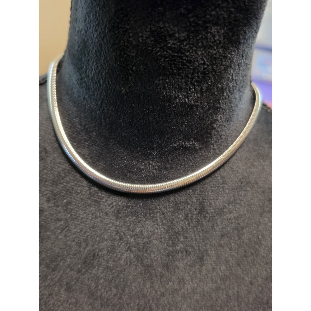 Monet Silver Tone Snake Chain Necklace 16"